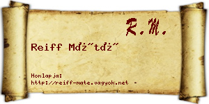 Reiff Máté névjegykártya