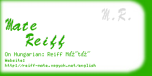 mate reiff business card